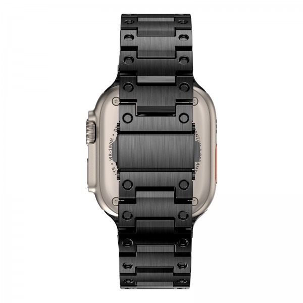 Double Rows Metal Watch Band For Apple Watch Series 10 46mm(Black)