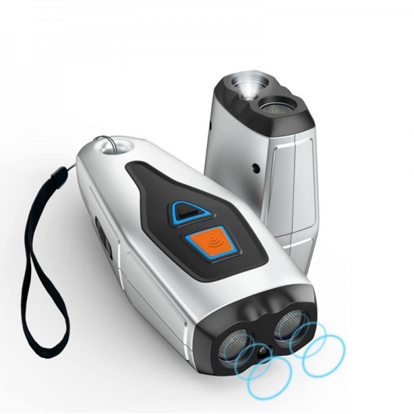 Dual Probe Dual Drive Ultrasonic Stop Barker Pet Trainer(Silver Gray)