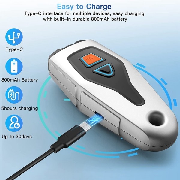 Dual Probe Dual Drive Ultrasonic Stop Barker Pet Trainer(Silver Gray)