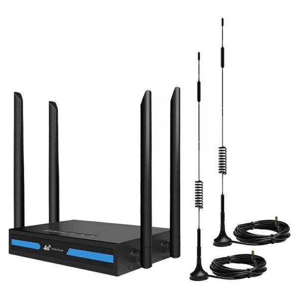 ED126-E With 2 Outdoor Suction Cup Antennas 4G LTE Router WiFi CPE Wireless Network Router, Plug:US Plug