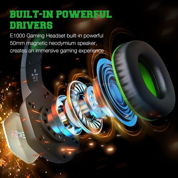 EKSA E1000 7.1-channel USB RGB Luminous Gaming Wire-controlled Headset with Microphone(Green Black)