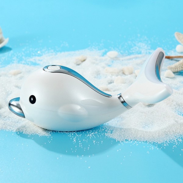 Electric Dolphin Neck Massager Wrinkle Removal Handheld Vibration Neck Face Massage Beauty Instrument Tool(Pearl White)