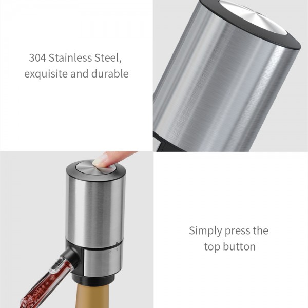 Electric Red Wine Decanter Dispenser,Style:  Stainless Steel With Base