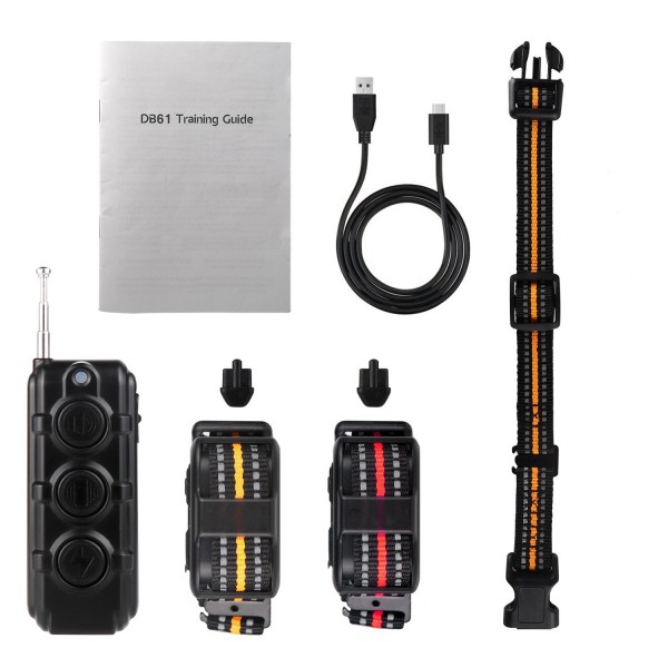 Electronic Dog Trainer Rechargeable Pet Remote Control Bark Stopper, Specification: 1 Drag 1 Orange