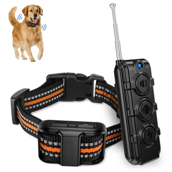 Electronic Dog Trainer Rechargeable Pet Remote Control Bark Stopper, Specification: 1 Drag 1 Orange