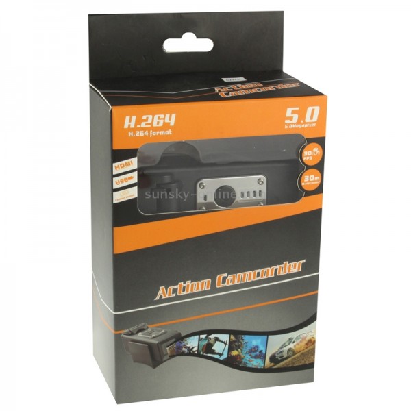 F13 HD 720P Waterproof Action Camcorder, 5.0 Mega CMOS Sensor, 30m Waterproof