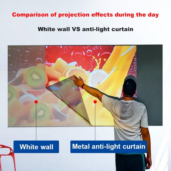 Folding Metal Anti-Light HD Projection Curtain, Size: 110 inch 16:9 250x140cm Punch Black Border