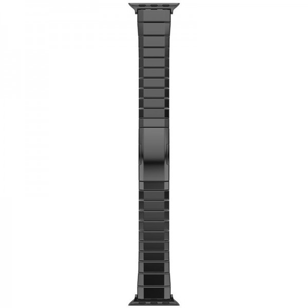 For Apple Watch 46mm / 49mm / 45mm / 44mm One-Bead Pure Titanium Buckle Watch Band(Black)