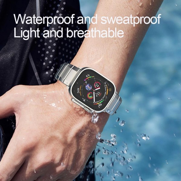 For Apple Watch 46mm / 49mm / 45mm / 44mm One-Bead Pure Titanium Buckle Watch Band(Black)