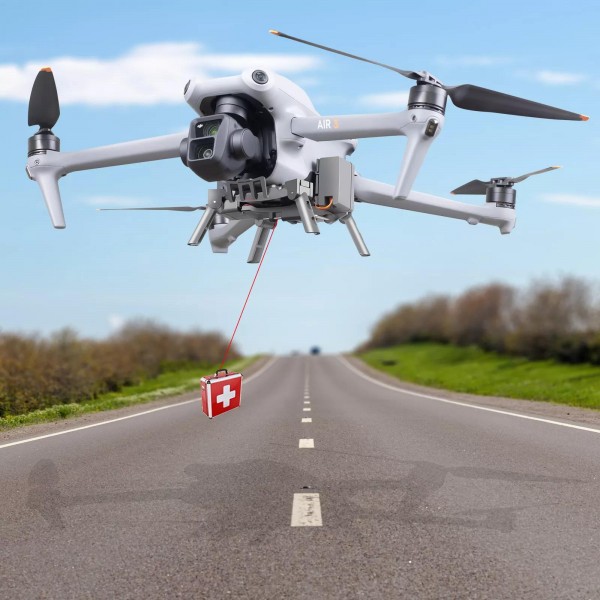 For DJI Air 3S / Air 3 Drone YX Airdrop System Rechargeable Thrower Load 500g(Gray)