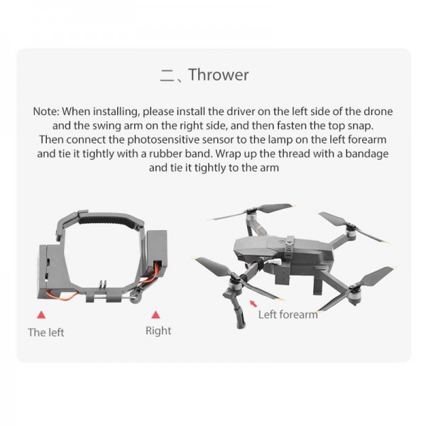 For DJI Mavic Pro BRDRC Air-Dropping System Thrower Parabolic (Grey)
