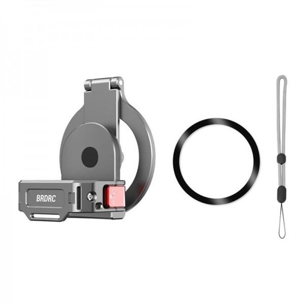 For DJI Osmo Pocket 3 BRDRC Smartphone Teleprompter Stand Desktop Clamp Cold Shoe Extension Mount(Dark Grey)