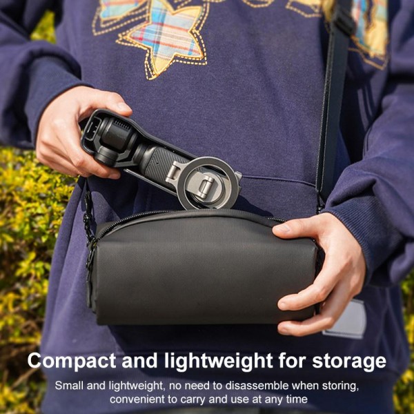 For DJI Osmo Pocket 3 BRDRC Smartphone Teleprompter Stand Desktop Clamp Cold Shoe Extension Mount(Dark Grey)