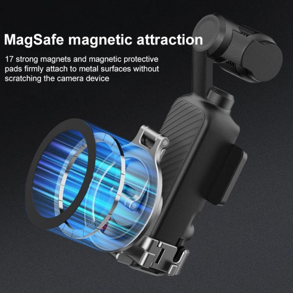 For DJI Osmo Pocket 3 BRDRC Smartphone Teleprompter Stand Desktop Clamp Cold Shoe Extension Mount(Dark Grey)