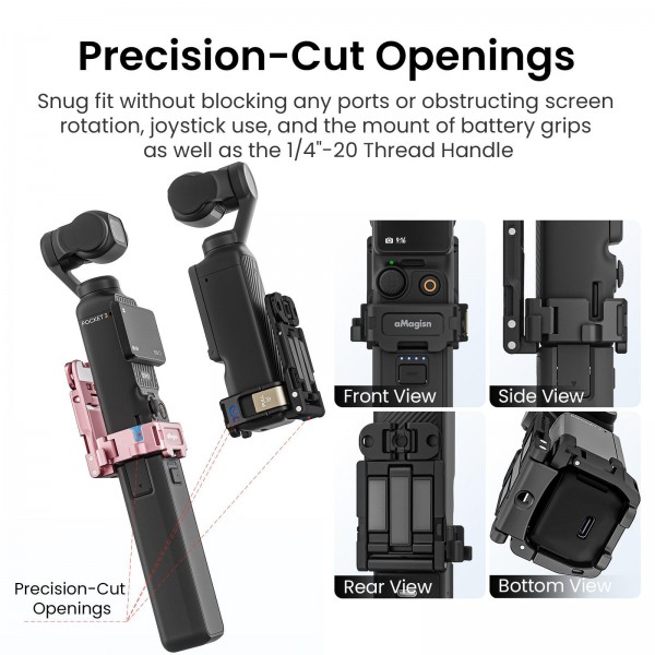 For DJI Pocket 3 aMagisn Mantis Extension Frame Magnetic Mount for Hands-Free Vlogging(Black)