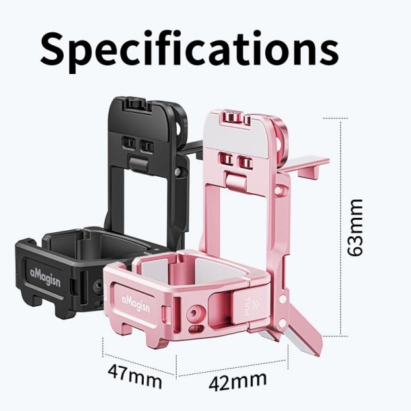 For DJI Pocket 3 aMagisn Mantis Extension Frame Magnetic Mount for Hands-Free Vlogging(Black)