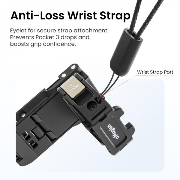 For DJI Pocket 3 aMagisn Mantis Extension Frame Magnetic Mount for Hands-Free Vlogging(Black)