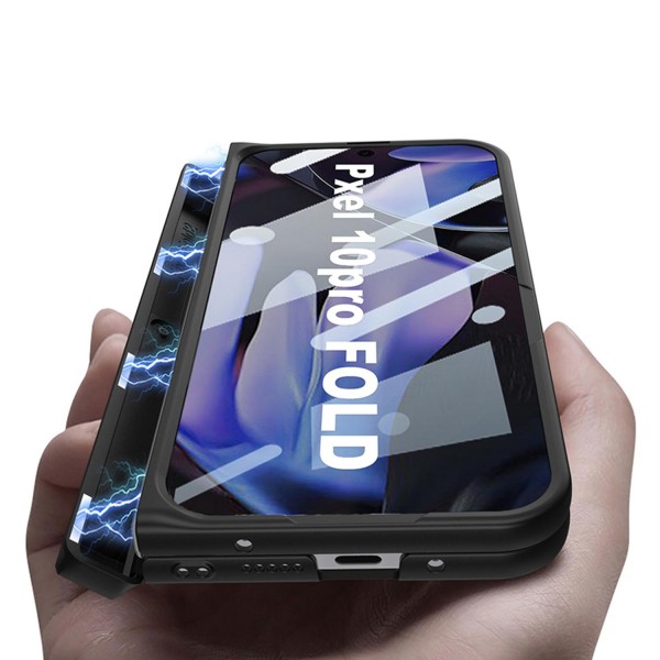 For Google Pixel 10 Pro Fold GKK Integrated Magnetic Full Coverage Flip Phone Case, Included Pen(Silver)