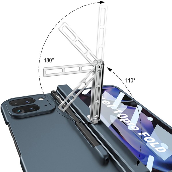 For Google Pixel 10 Pro Fold GKK Integrated Magnetic Full Coverage Flip Phone Case, Included Pen(Silver)