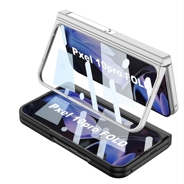 For Google Pixel 10 Pro Fold GKK Integrated Magnetic Full Coverage Flip Phone Case, Included Pen(Silver)