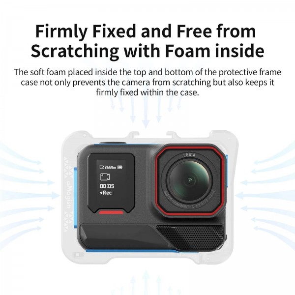 For Insta360 Ace Pro 2 / Ace Pro Camera AMagisn Quick Release Metal Cage Horizontal & Vertical Shooting Protective Frame(Charcoal Metallic)