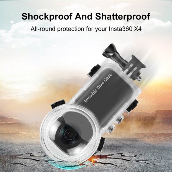 For Insta360 X4 PULUZ 50m Waterproof Sealed Diving Case (Transparent)