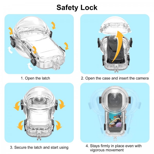 For Insta360 X5 PULUZ 60m Waterproof Sealed Diving Case (Transparent)