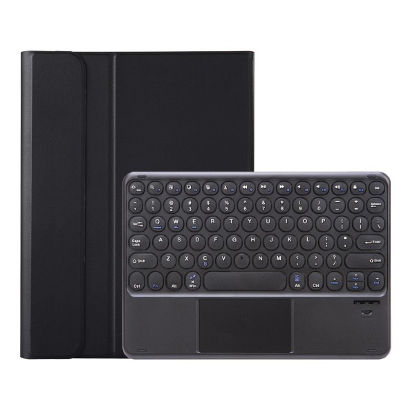 For Lenovo Tab 10.1 / ZhaoYang K10C 10.1 YAM29-A Ultra-thin Detachable Round Keycap Bluetooth Keyboard Leather Tablet Case with Touchpad(Black)