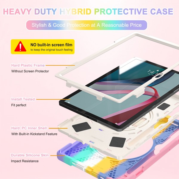 For Lenovo Tab P11 Pro Gen 2 Silicone + PC Protective Tablet Case(Colorful Pink)