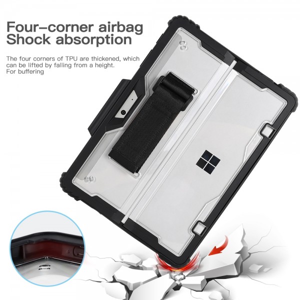 For MicroSoft Surface Go 1 / 2 / 3 Acrylic Transparent Hand Shoulder Strap Laptop Case