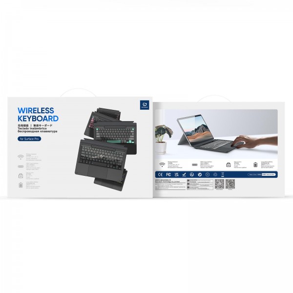 For MicroSoft Surface Pro 11 / 10 / 9 / 8 DUX DUCIS CK Pro Series Smart Magnetic Touch Bluetooth Keyboard(Dark Gray Spring Cyan)