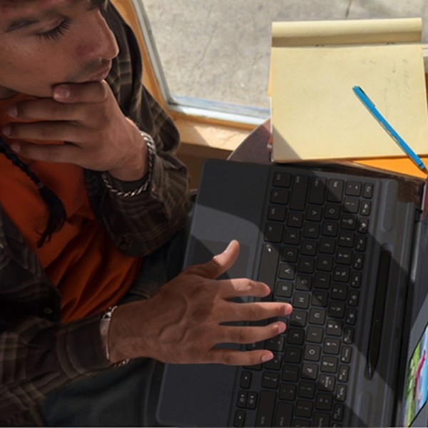 For Microsoft Surface Pro 8 / 9 / 10 / X Bluetooth Keyboard Magnetic Tablet Wireless Touch Backlit Keyboard With Pen Slot(Blue)