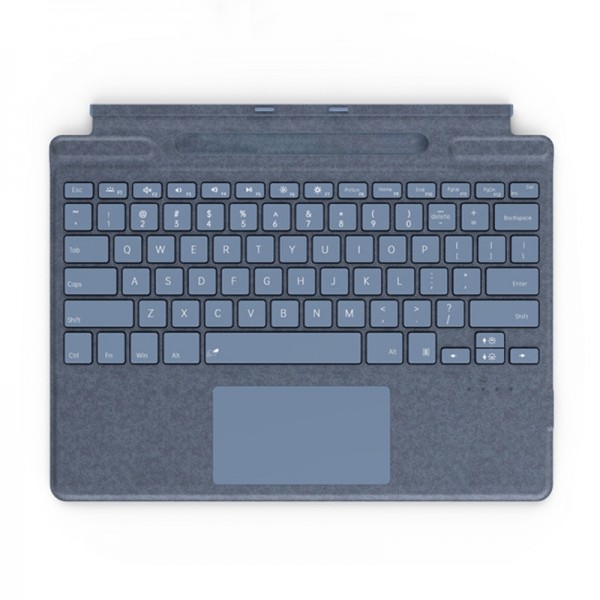 For Microsoft Surface Pro 8 / 9 / 10 / X Bluetooth Keyboard Magnetic Tablet Wireless Touch Backlit Keyboard With Pen Slot(Blue)