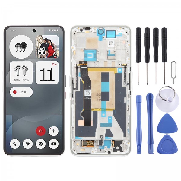 For Nothing Phone 3a A059 AMOLED Original LCD Screen Digitizer Full Assembly with Frame (White)
