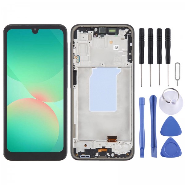 For Samsung Galaxy A26 SM-A266B 6.46 inch OLED LCD Screen Digitizer Full Assembly with Frame (Black)