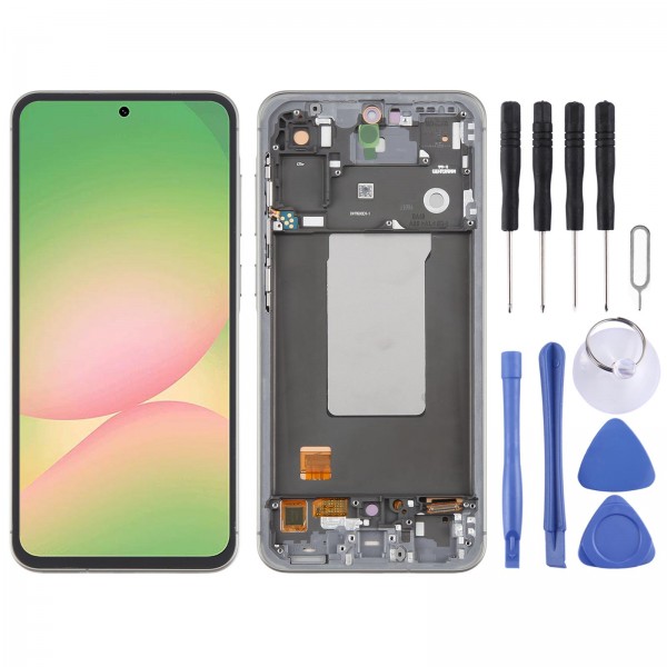 For Samsung Galaxy A56 SM-A566B 6.67 inch OLED LCD Screen Digitizer Full Assembly with Frame (Grey)