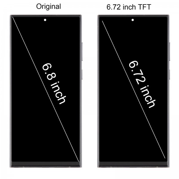 For Samsung Galaxy S22 Ultra SM-S908B 6.72 inch TFT LCD Screen Digitizer Full Assembly with Frame, Not Supporting Fingerprint Identification (Silver)