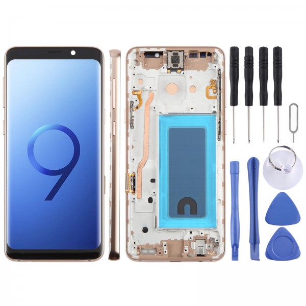 For Samsung Galaxy S9 SM-G960F 5.7 inch TFT LCD Screen Digitizer Full Assembly with Frame (Gold)