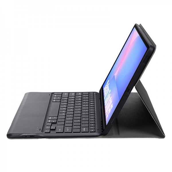 For Samsung Galaxy Tab S10 FE+ A820B Pen Slot Detachable Bluetooth Keyboard Leather Tablet Case(Black)