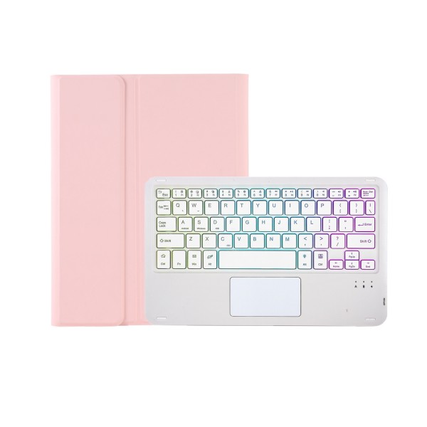 For Samsung Galaxy Tab S6 Lite A610B-AS Candy Color Backlight Bluetooth Keyboard Leather Tablet Case(Pink)