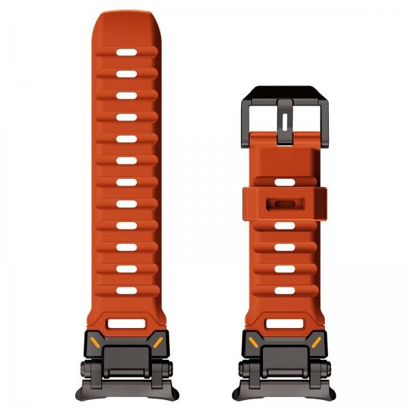 For Samsung Galaxy Watch Ultra 47mm / Ultra 2025 Explorer Metal Head Fluororubber Watch Band(Black Orange)