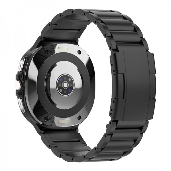 For Samsung Galaxy Watch Ultra / Ultra 2025 Three Beads Tortoise Buckle Titanium Steel Watch Band(Black)