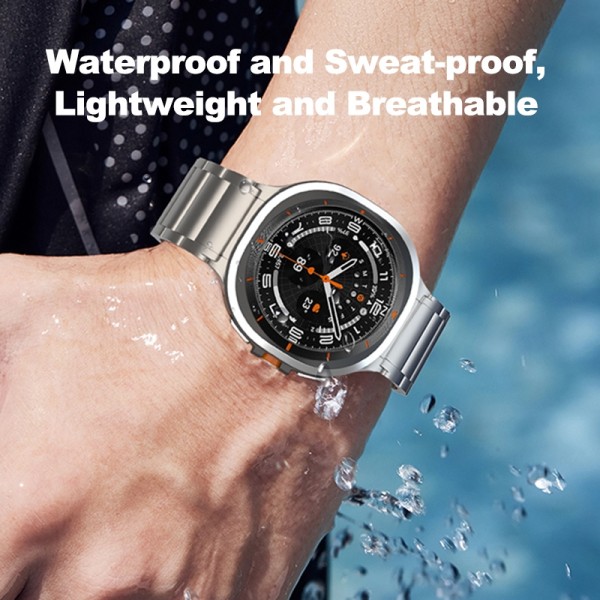 For Samsung Galaxy Watch Ultra / Ultra 2025 Three Beads Tortoise Buckle Titanium Steel Watch Band(Black)