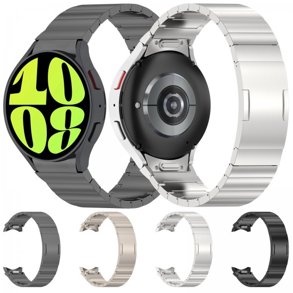 For Samsung Galaxy Watch6/6 Classic/5/5 Pro Button Style One-bead Metal Watch Band(Black)