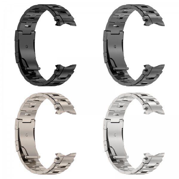 For Samsung Galaxy Watch6/6 Classic/5/5 Pro Button Style Pure Titanium Metal Watch Band(Black)