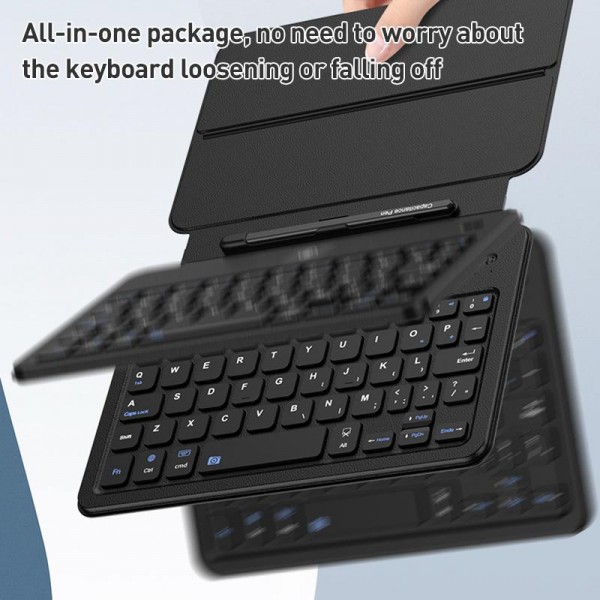 For Samsung / Huawei Fold Phone Series GKK Integrated Full Coverage Bluetooth Keyboard Leather Case Set with Pen and Mouse(Red)