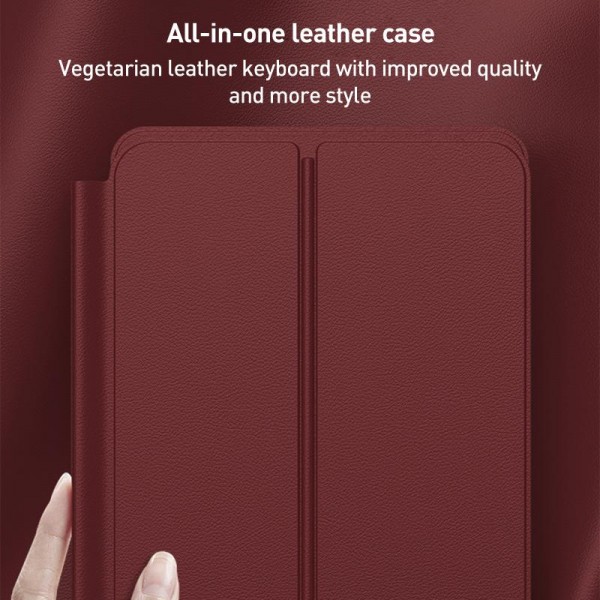 For Samsung / Huawei Fold Phone Series GKK Integrated Full Coverage Bluetooth Keyboard Leather Case Set with Pen and Mouse(Red)