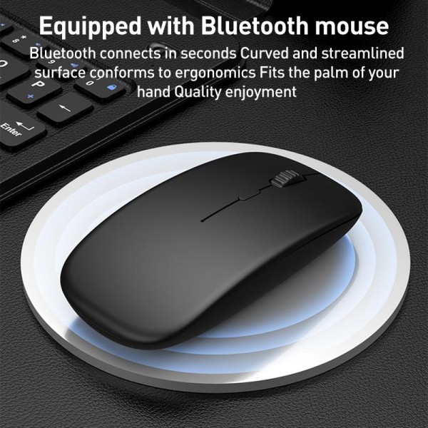 For Samsung / Huawei Fold Phone Series GKK Integrated Full Coverage Bluetooth Keyboard Leather Case Set with Pen and Mouse(Red)