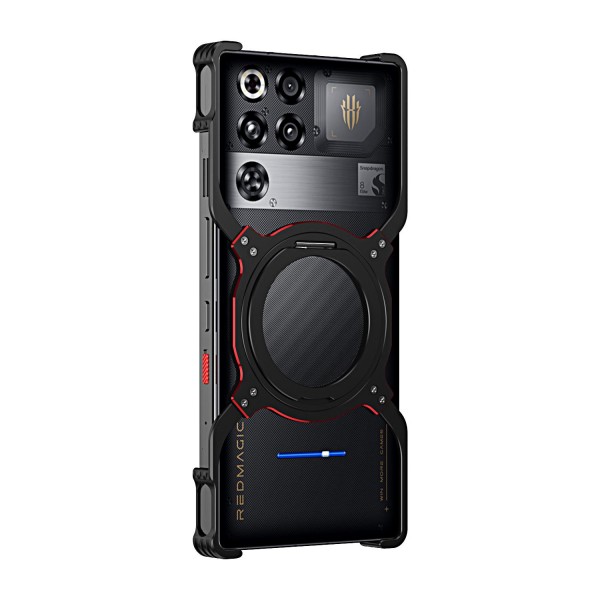 For ZTE nubia Red Magic 11 Pro / 11 Pro+ Mechanical Arm Borderless MagSafe Holder Metal Phone Case(Black Red)