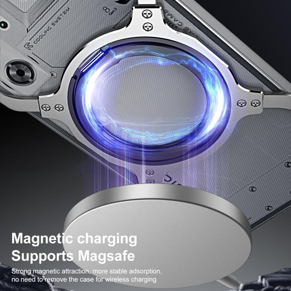 For ZTE nubia Red Magic 11 Pro / 11 Pro+ Mechanical Arm Borderless MagSafe Holder Metal Phone Case(Black Red)